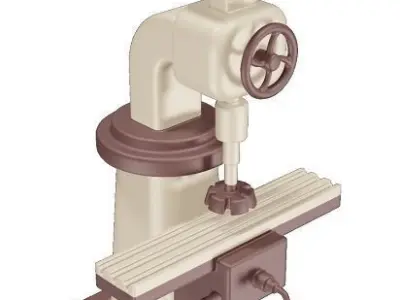 Fabulous Milling Machine Toy Low-poly 3D model
