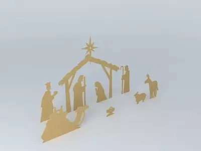 Nativity crib Free 3D model