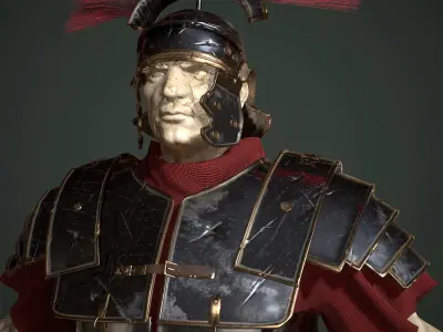 Roman armor lorica segmentata Low-poly 3D model