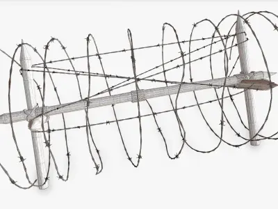 Barbed Wire Obstacle 3D model