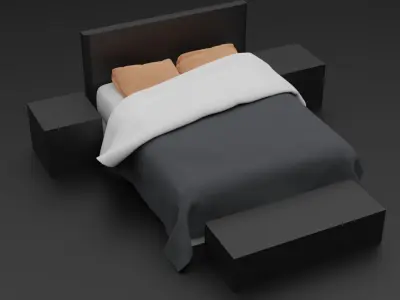 Minimalism Bed Design Free 3D model