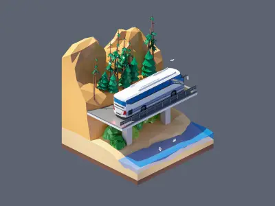 land 95A Low-poly 3D model