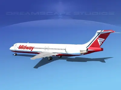 McDonnell Douglas MD-87 Midway 3D model