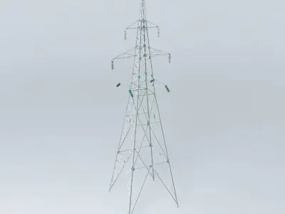 Transmission line tower 2325 Chiekurkalns Riga Latvia Free 3D model