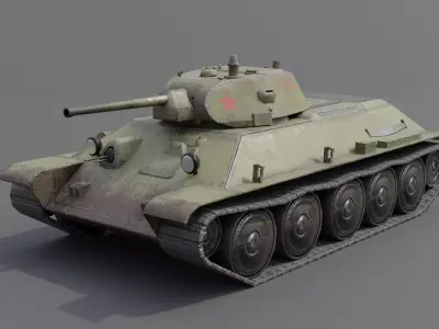  T34-76 1941 Medium Tank  Low-poly 3D model