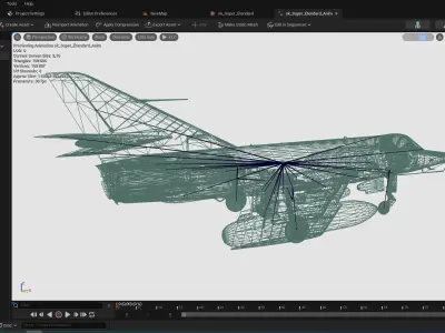 Rigged Super Etendard Fighter Low-poly 3D model
