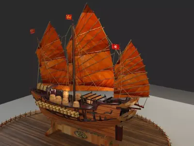 Chinese junk boat 3D model