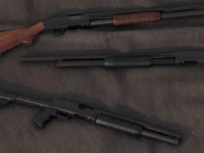 Shotgun Boito 12 Gauge Low-poly 3D model