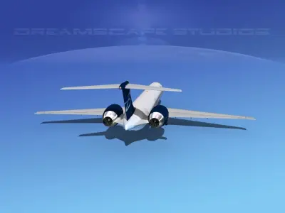 McDonnell Douglas MD83 Blue Line 3D model