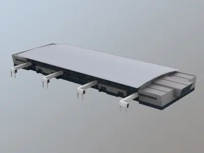 Airport Terminal UWKD Terminal-1A Low-poly 3D model