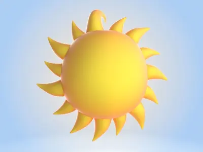 Cartoon Sun 3D model