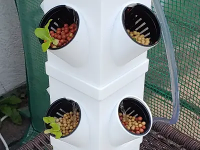 Modular hydroponic tower 3D print model