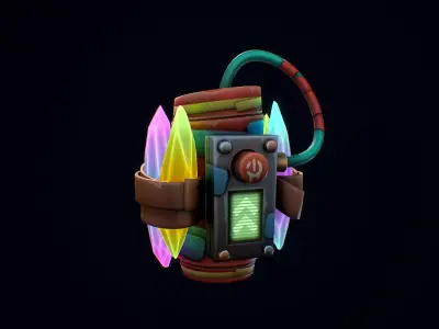 Stylized Crystal Shard Bomb Low-poly 3D model