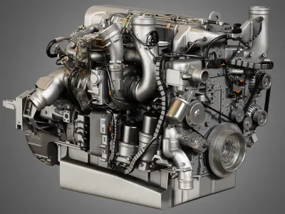  MX13 Heavy Duty Truck Engine - 6 Cylinder Diesel Engine 3D model