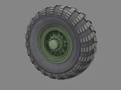 Military vehicle Tire 3d model 02 3D model