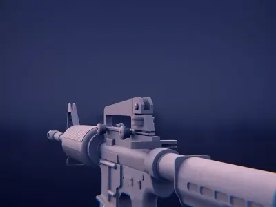 Game Ready M4A1 Assault Rifle Low Poly PBR Weapon Low-poly 3D model