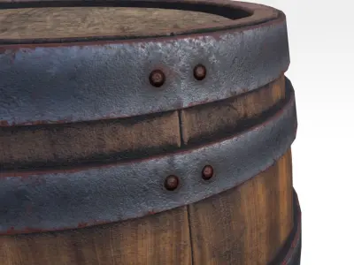 Wooden Barrel - Type A Low-poly 3D model