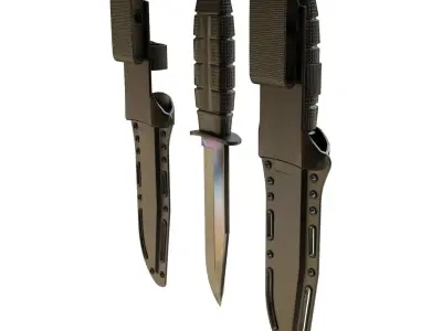 Knife tactical scabbard Low-poly 3D model