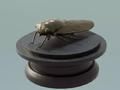 House Decoration Cicada Statue Low-poly 3D model