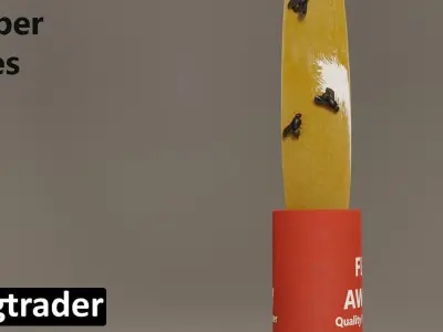 Fly Paper with Dead Flies 3D model