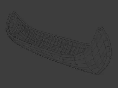 Canoe Low-poly 3D model