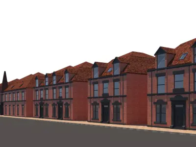 Victorian house Low-poly 3D model