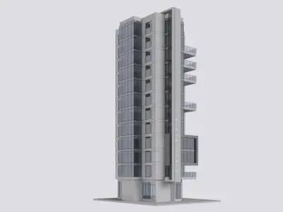 apartment building Low-poly 3D model