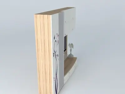 convenient entertainment unit with tv Free 3D model