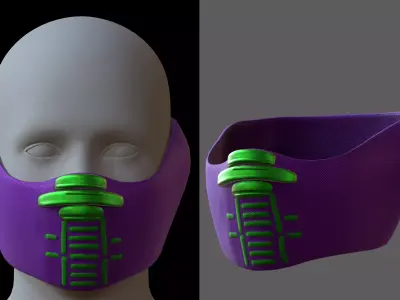 Gas mask helmet 3d model scifi Low-poly  Low-poly 3D model 537