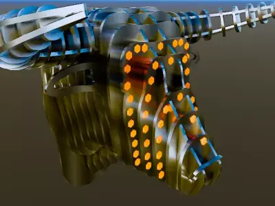 Metalic bull head 3D model