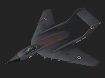 Sea Vixen FAW 1 Fighter Hand painted game model Low-poly 3D model