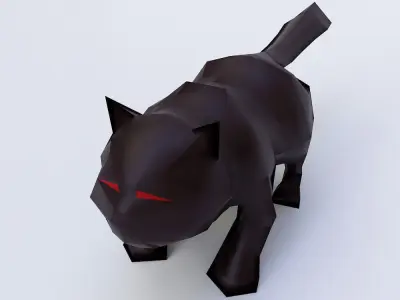 Cat cartoon 3d model  Low-poly 3D model