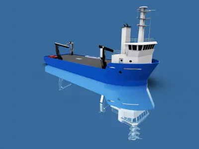 Live Fish Carrier Vessel Ship Render ready 3D model