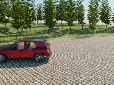 SUV based on ML 63 AMG with 1950s Style Rigged Free 3D model