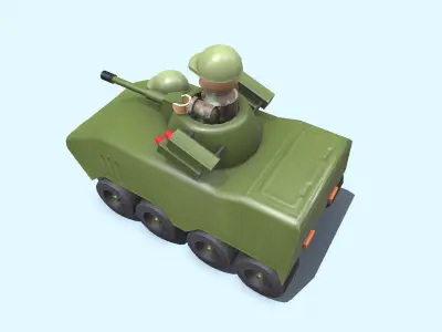 Toy Tank Low-poly PBR Free low-poly 3D model