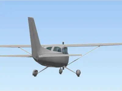 Cessna 172 Low poly game asset Low-poly 3D model