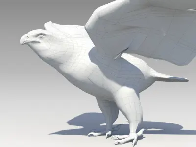 Golden Eagle Animated Low-poly 3D model