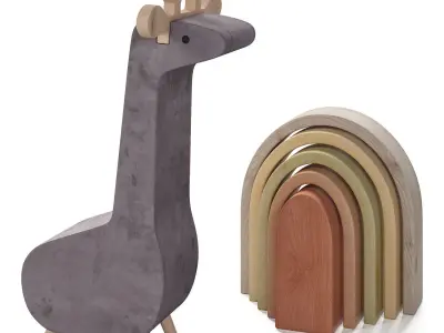 Odin Parker Wooden Toy Set 3D model