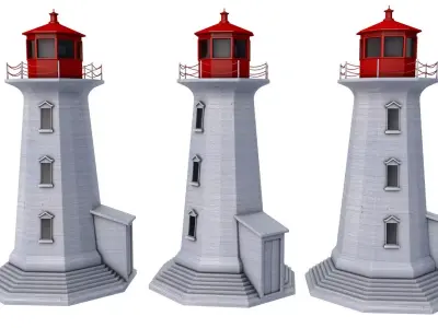 Peggys Point Lighthouse 3D model