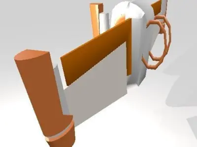 Jetpack orange and airplane Low-poly 3D model