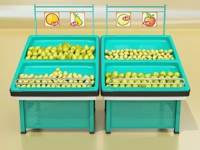 Fruit Stand Smoothable 3D model