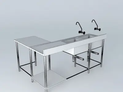 Kit224 Bancada Inox 2 Cubaspor Alex Marques Free 3D model