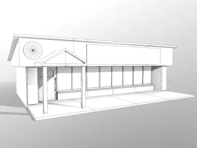 Restaurent 3d MOdel Low-poly 3D model