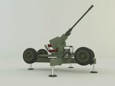 Bofors 40mm gun 3D model