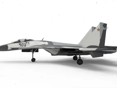 Sukhoi su-35 camouflage 3D model