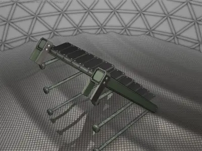 Sci-Fi Stairs - 13 - Green Version   Low-poly 3D model