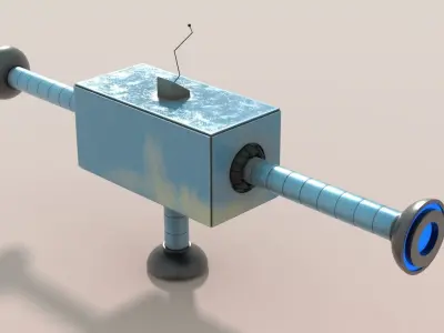 BLBot-00F-V2 Futuristic Adventurer Blue Cute Robot  3D model