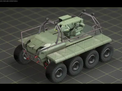 UGV with automatic Natter Turret 3D model