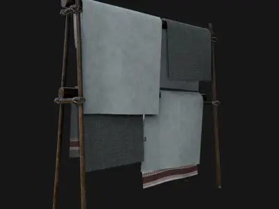 Carpet stall low poly 3d model  Free low-poly 3D model