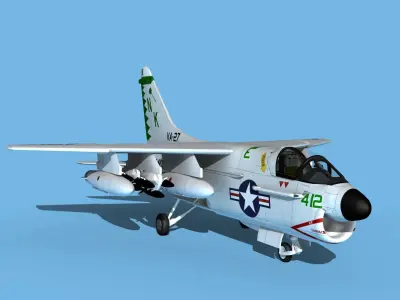 Chance Vought A-7C Corsair II V19 USN 3D model